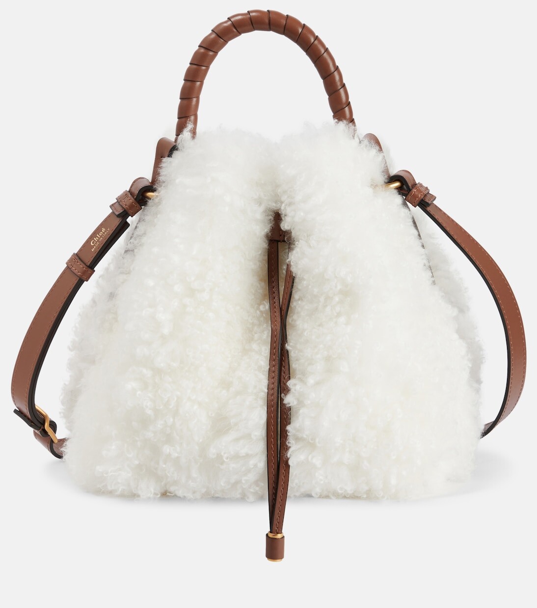 

Маленькая сумка-ведро marcie из овчины Chloé, коричневый