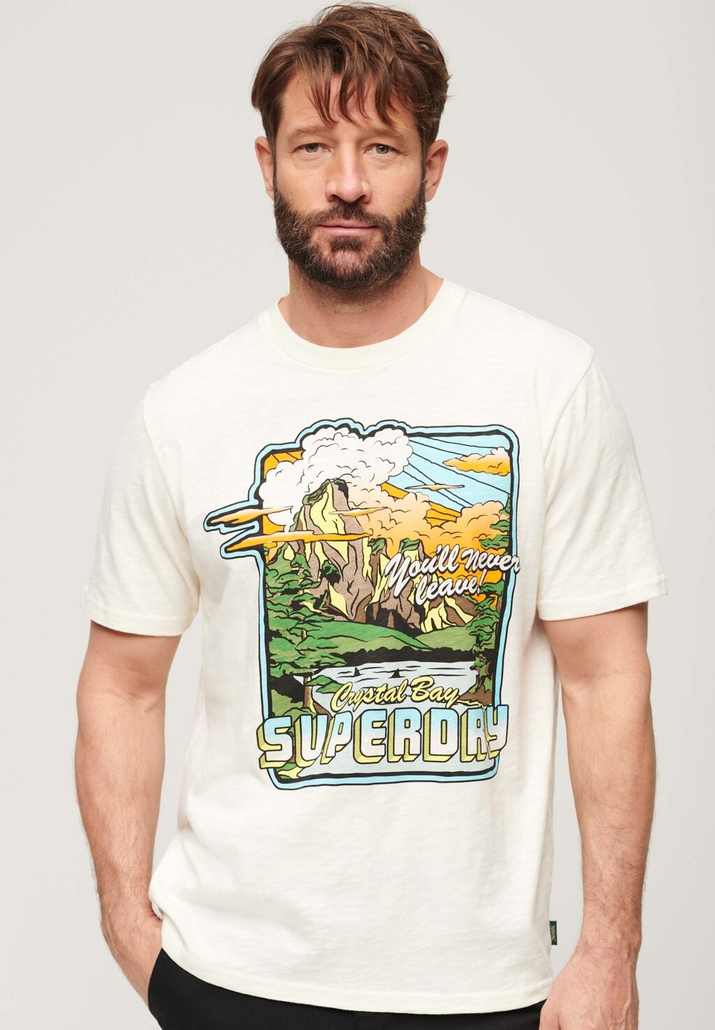 

Футболка с принтом NEON TRAVEL GRAPHIC Superdry, белый