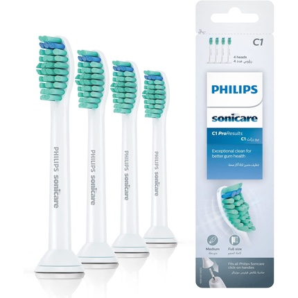 Philips Sonicare Original ProResults Стандартные насадки для зубных щеток Sonic — упаковка из 4 шт. насадка для зубных щеток philips hx6012 07 sonicare proresults 2 шт