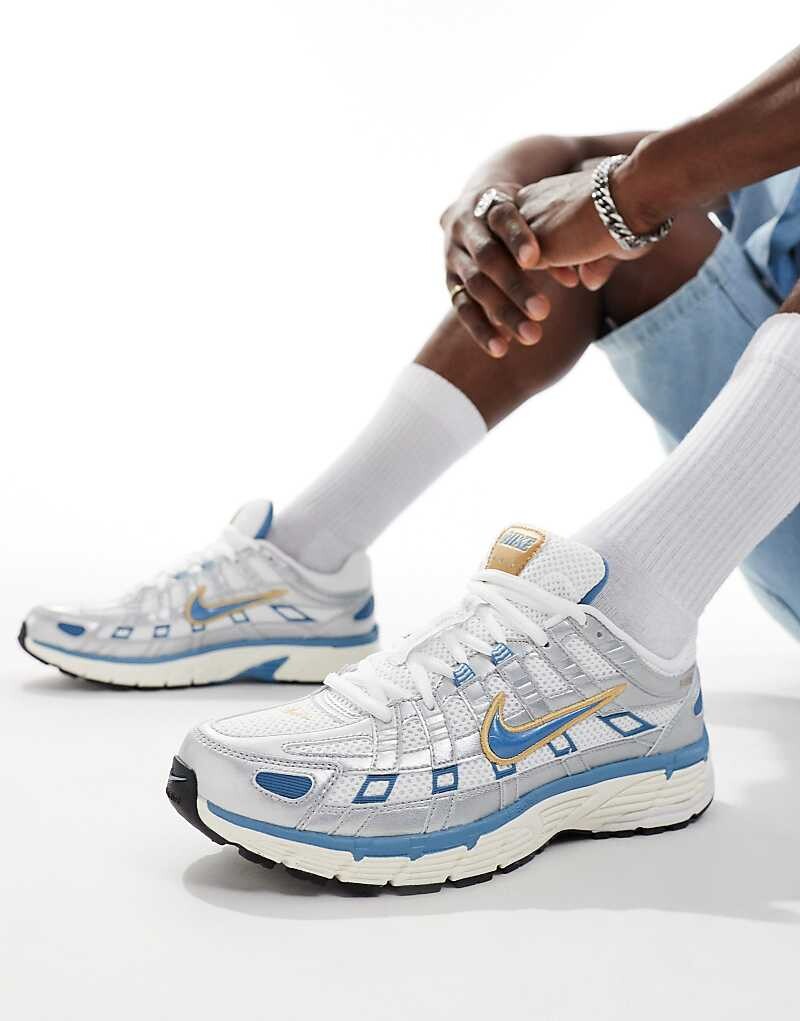 

Бело-синие кроссовки Nike P-6000