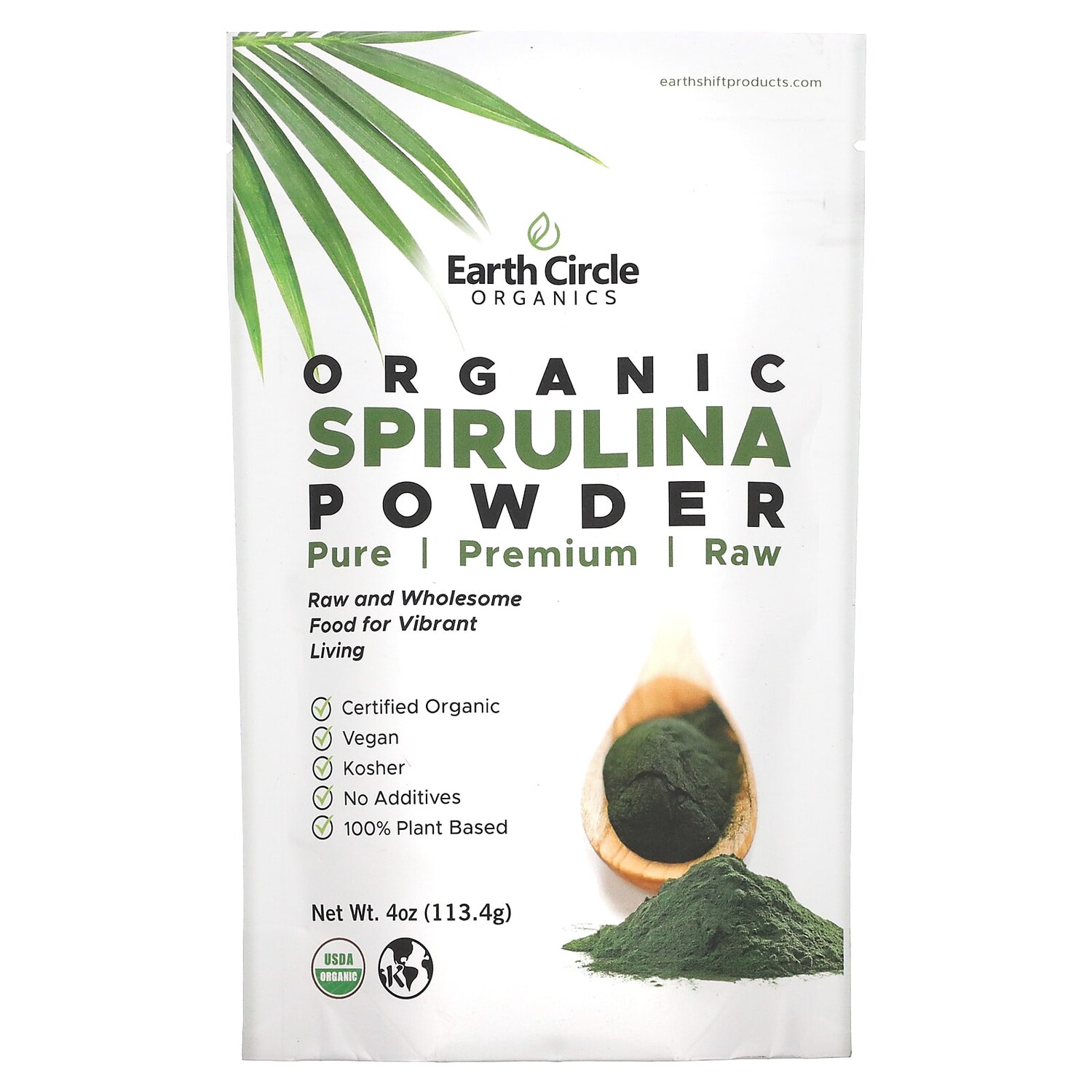 

Органический порошок из спирулины, 113 г (4 унции), Earth Circle Organics