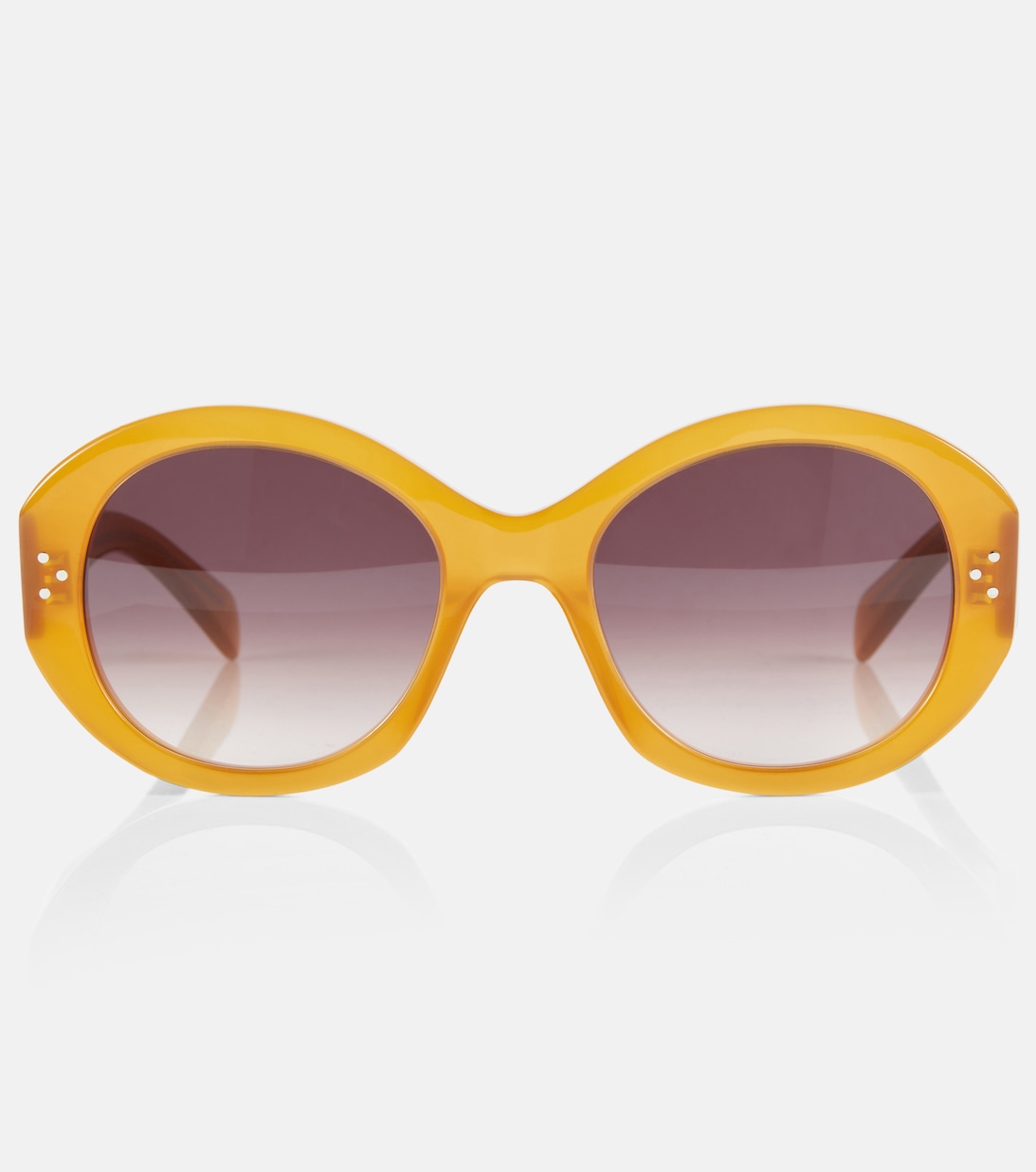 Яркие круглые солнцезащитные очки Celine, коричневый