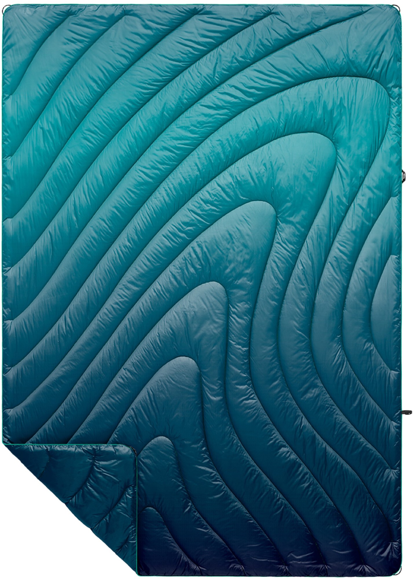 Оригинальное одеяло Puffy из переработанных материалов — Ocean Fade Rumpl, синий