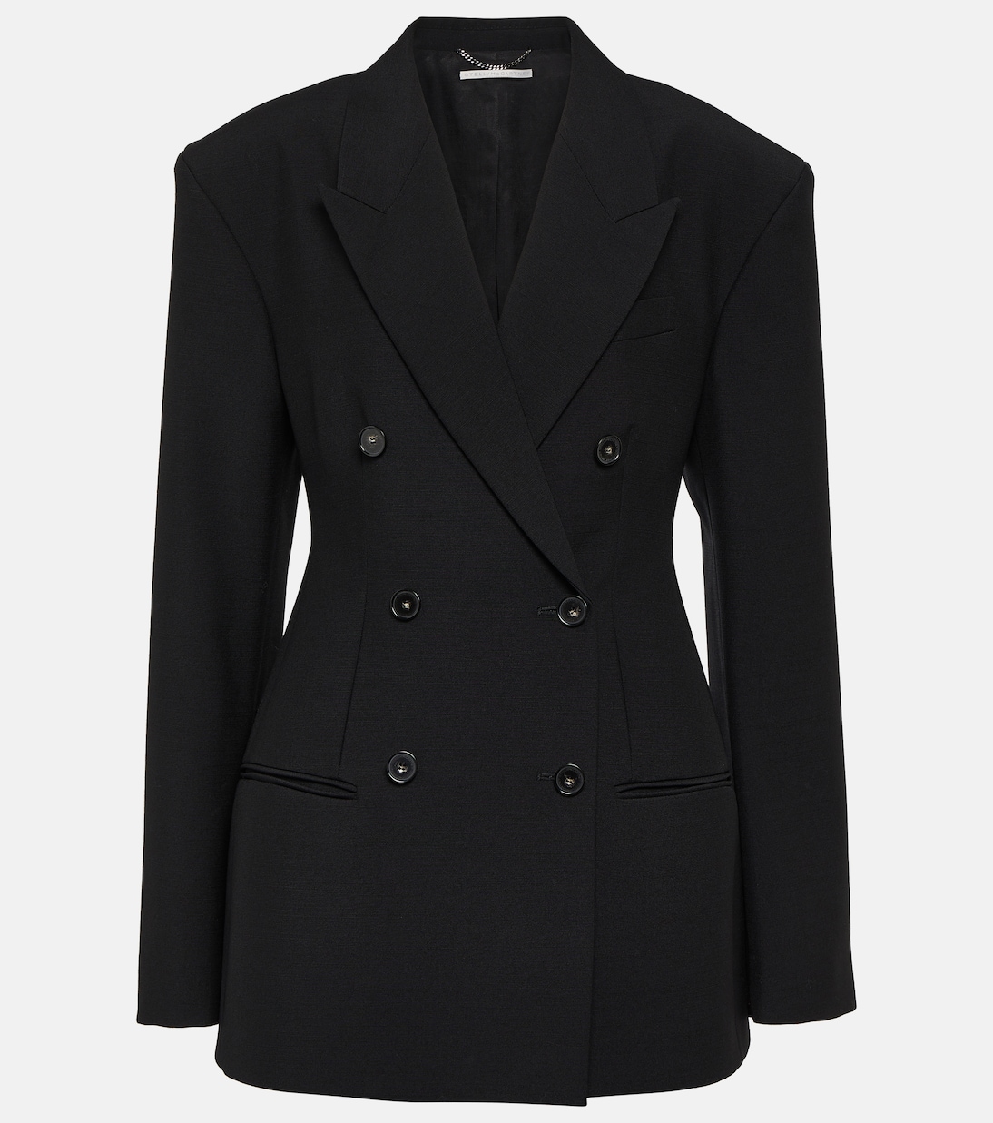 Двубортный шерстяной пиджак Stella Mccartney, черный