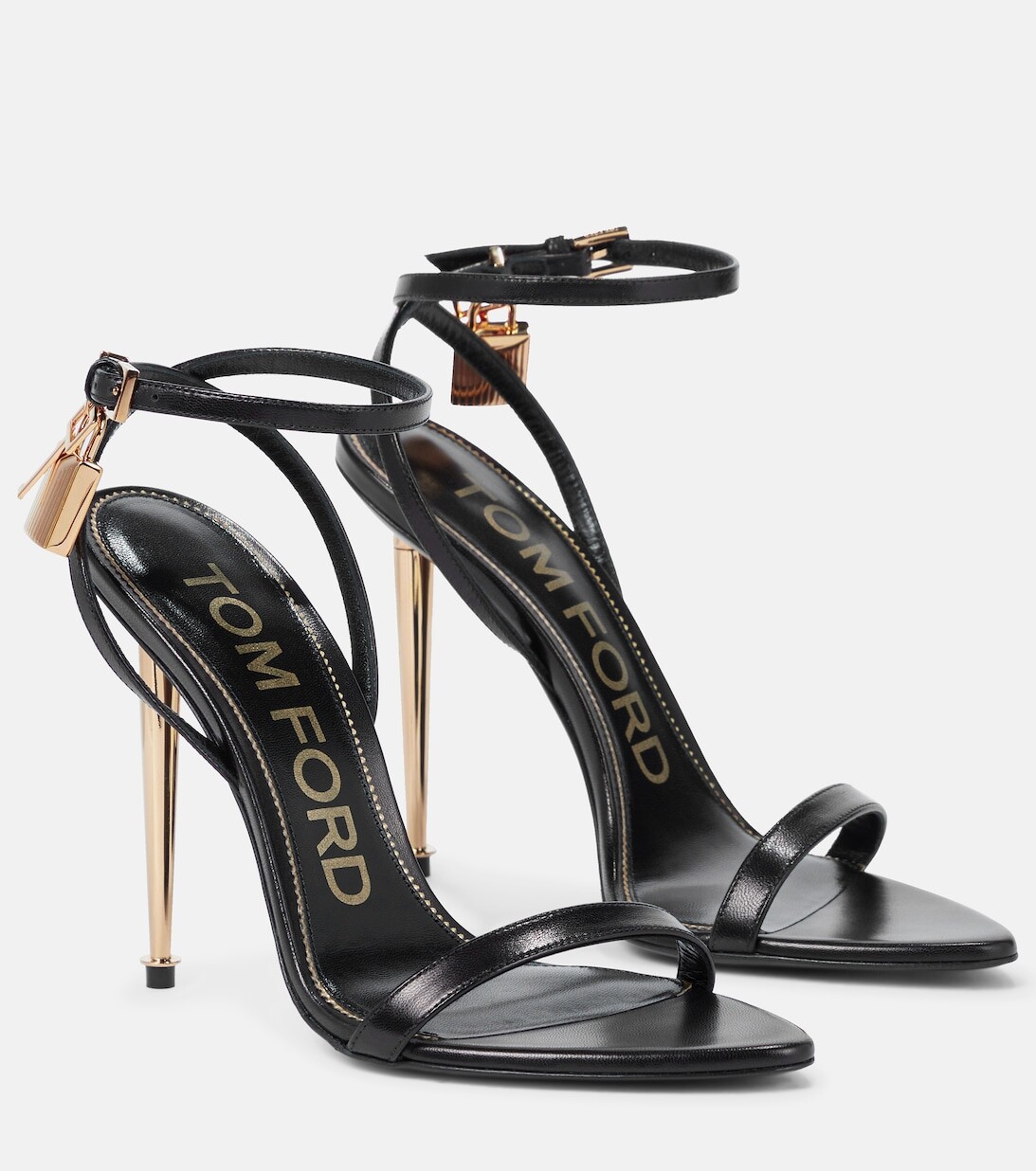 

Кожаные сандалии с замком Tom Ford, черный