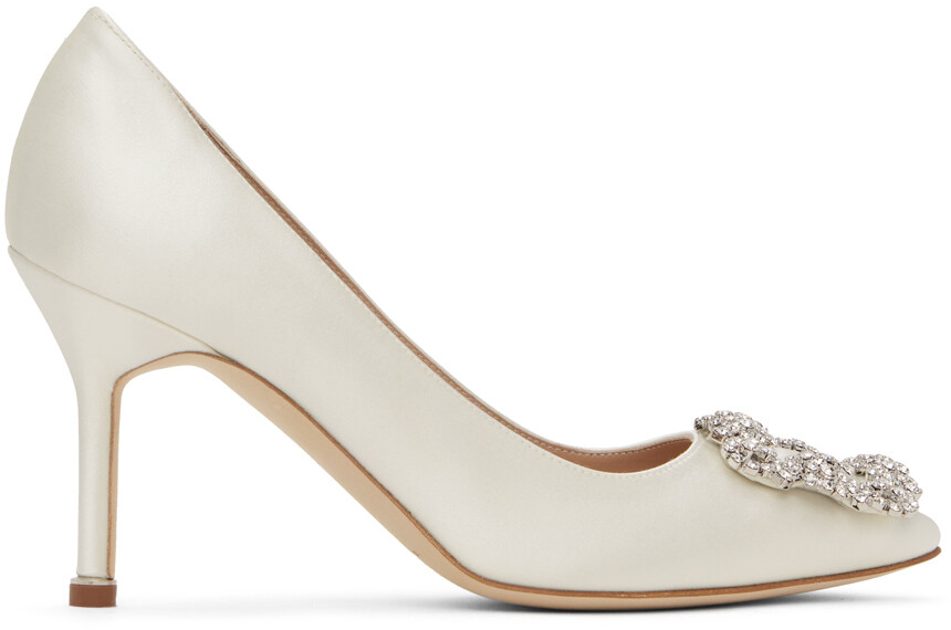 

Белые свадебные туфли Hangisi на каблуке 90 Manolo Blahnik