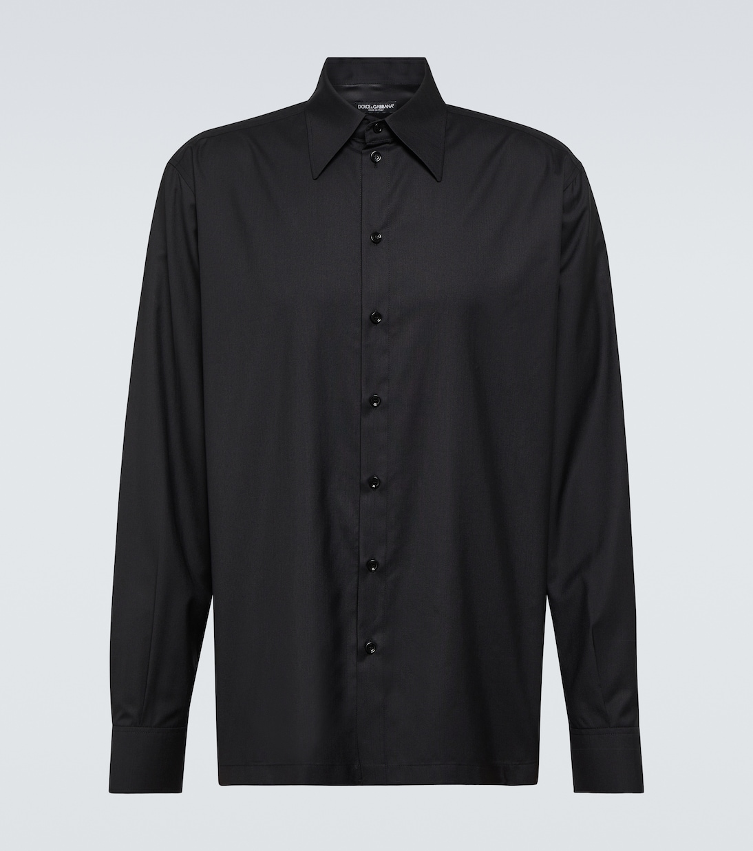 Рубашка из смеси шелка и шерсти Dolce&Gabbana, черный