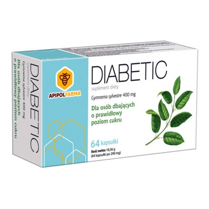 Diabetic Gymnema Sylvestris 64 капсулы для лечения диабета, Apipolpharma