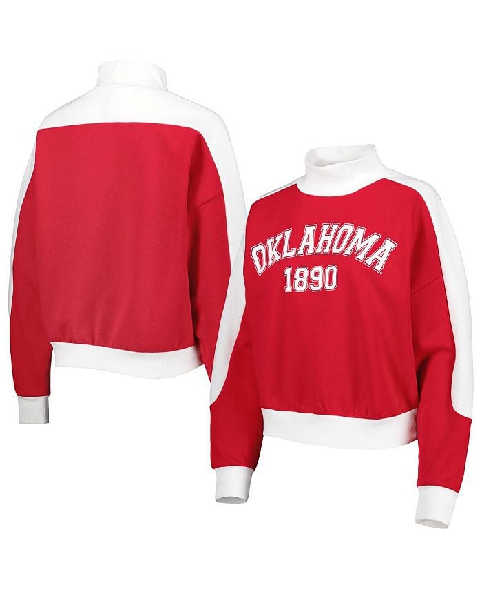 

Женский свитшот-пуловер Crimson Oklahoma Early Make it a Mock Sporty Gameday Couture, красный