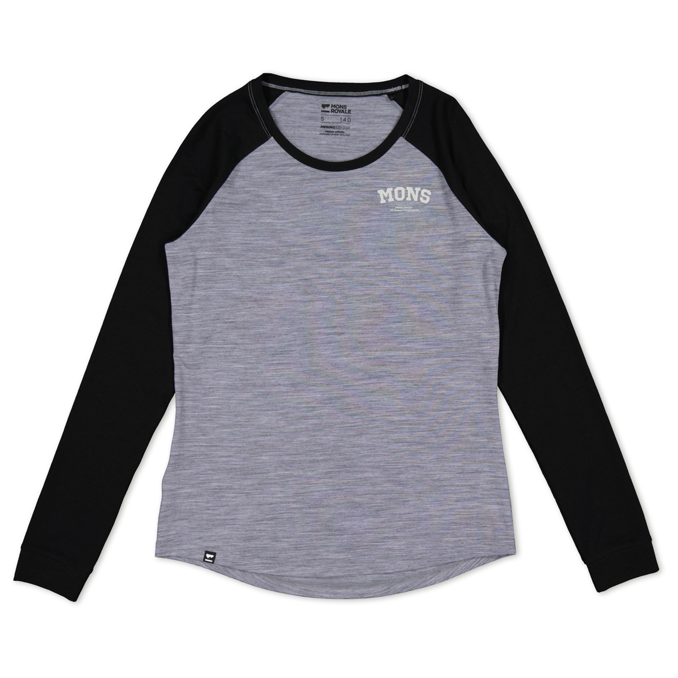 цена Рубашка из мериноса Mons Royale Women's Icon Merino Air Con Raglan, цвет Grey Heather/Black