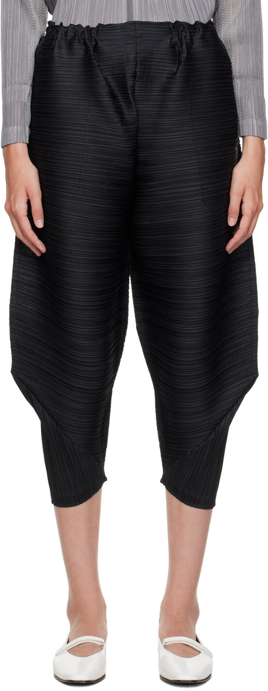 

Черные утолщенные брюки Pleats Please Issey Miyake, Черный