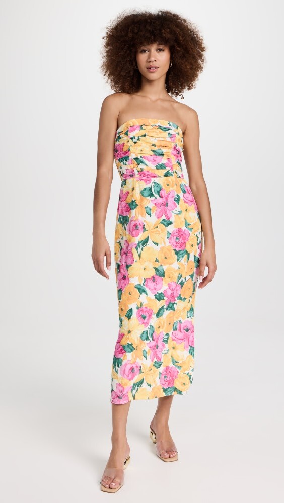 

Платье WAYF Birdie Strapless Ruched, желтый