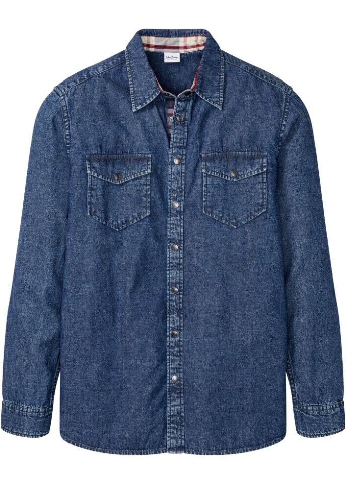 

Джинсовая рубашка с длинными рукавами John Baner Jeanswear, синий