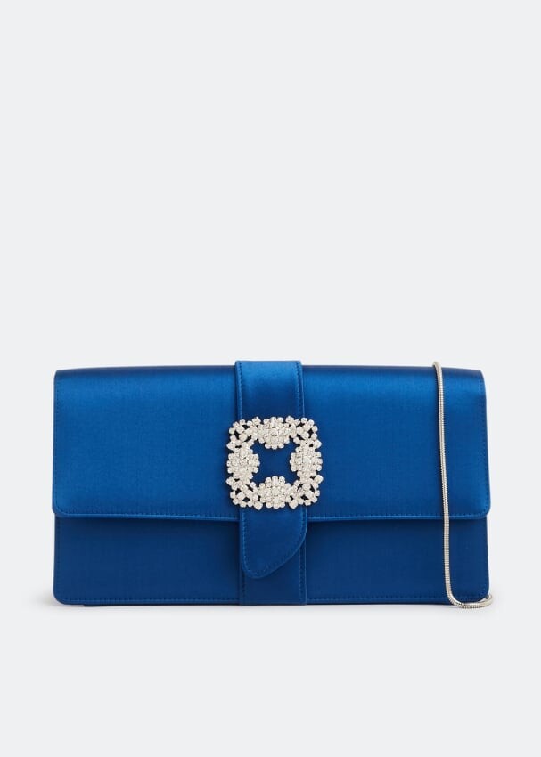 

Клатч Manolo Blahnik Capri Satin, синий