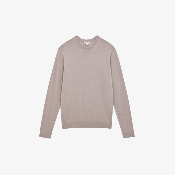 

Джемпер Wessex из мериносовой шерсти с круглым вырезом Reiss, цвет mink