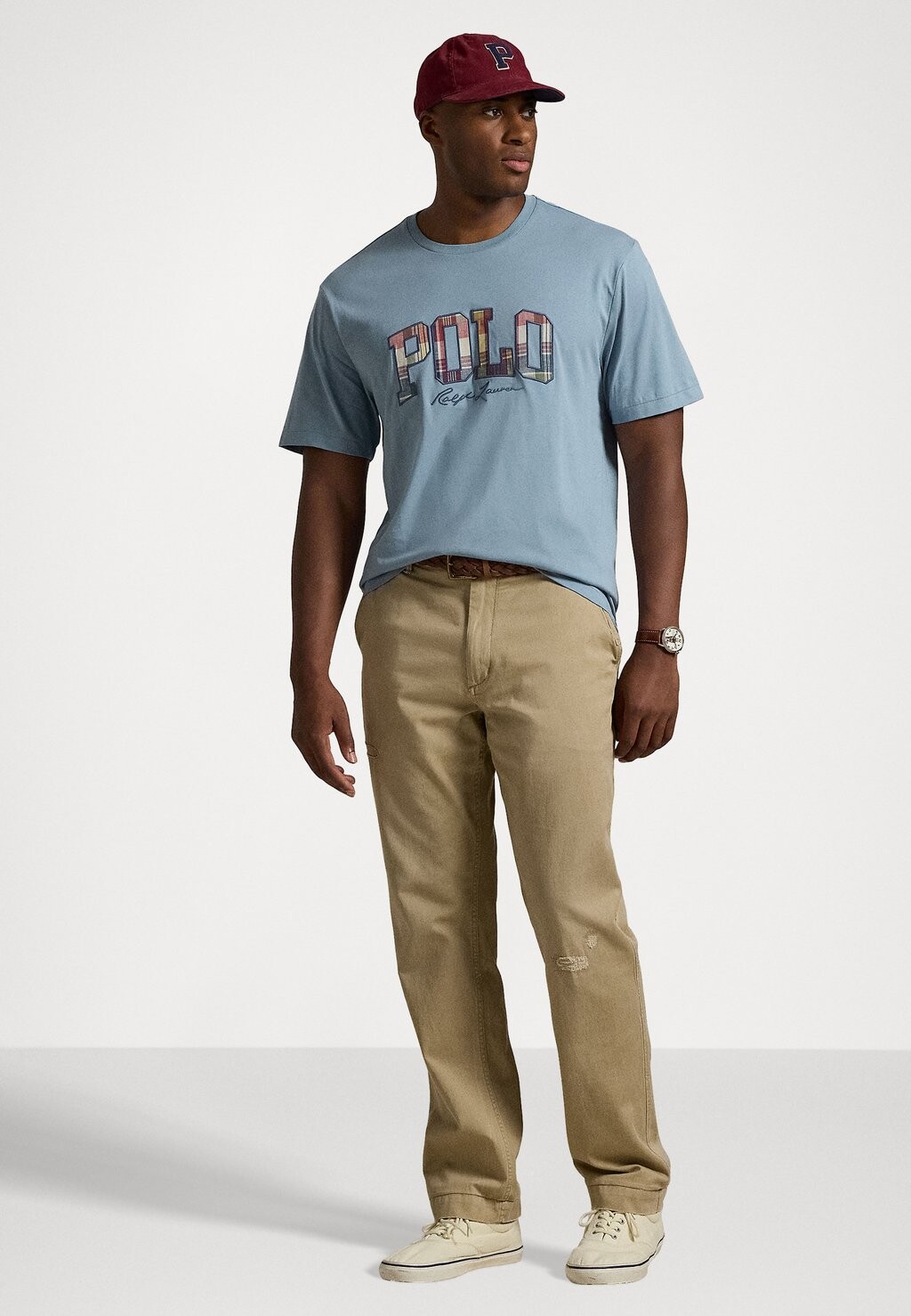 

Принт на футболке PLAID LOGO JERSEY T-SHIRT Ralph Lauren, синий