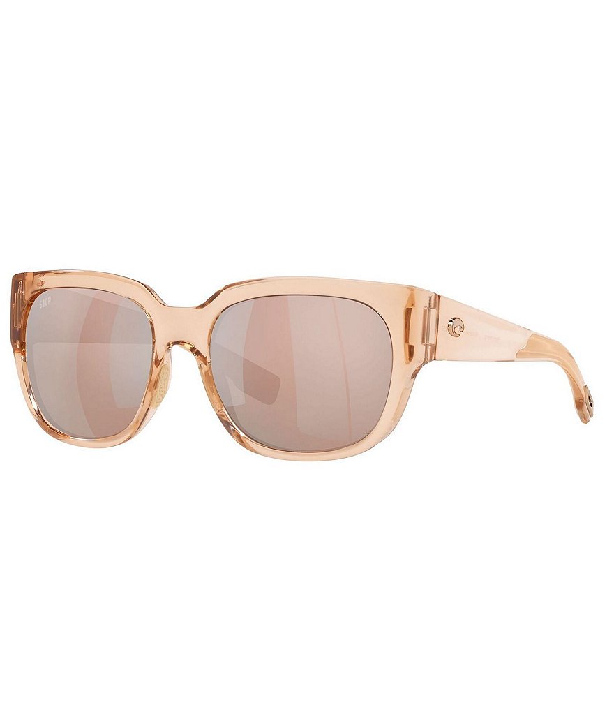 Женские солнцезащитные очки Costa 6S9019 Water Woman, квадратные поляризованные, зеркальные, 55 мм, розовый