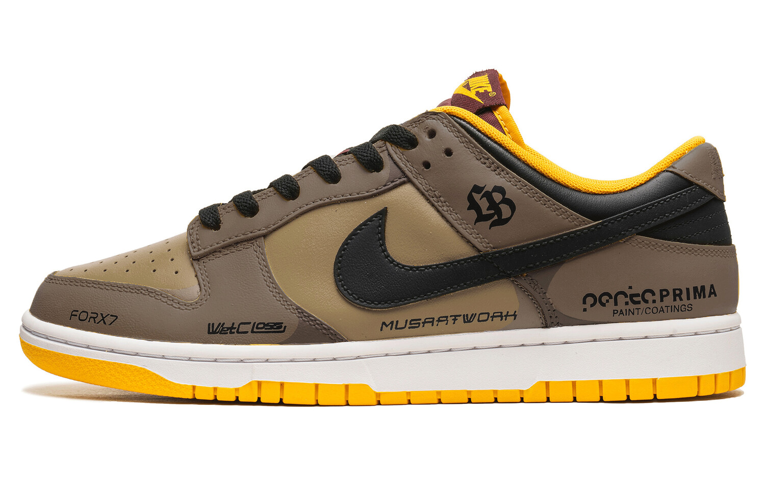 

Кроссовки Nike Dunk Skateboarding Shoes Men Low-top Brown/yellow, коричневый