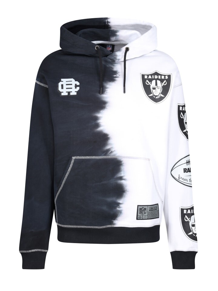 

Худи Recovered NFL Raiders Ink Dye Effect On, черный