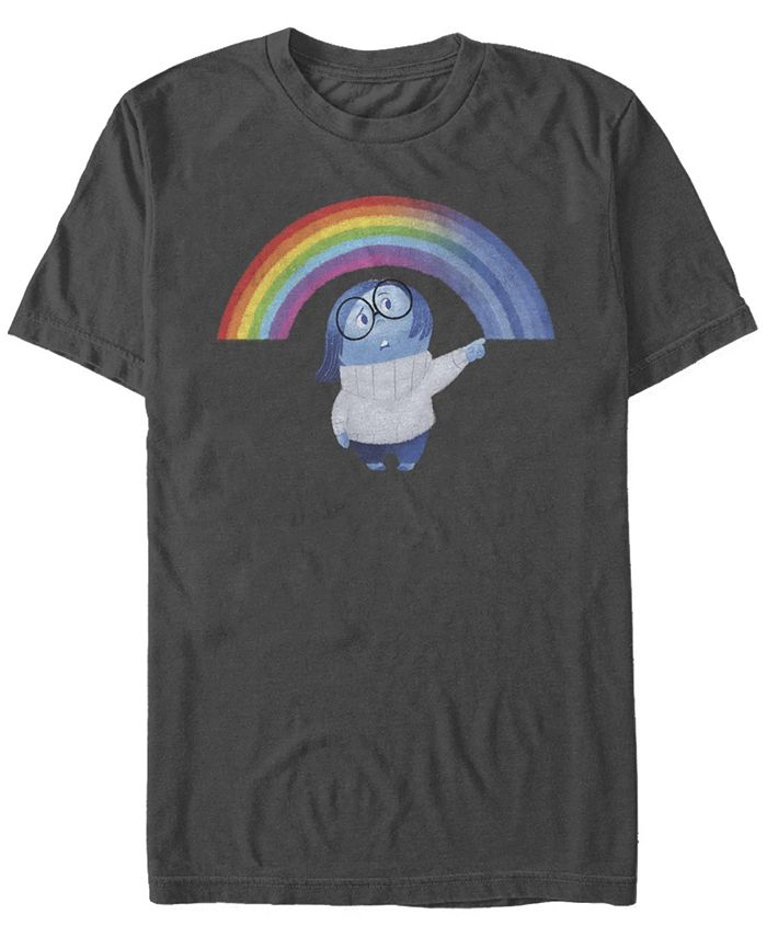 Мужская футболка Sadness Rainbow с короткими рукавами и круглым вырезом Fifth Sun, серый цена и фото