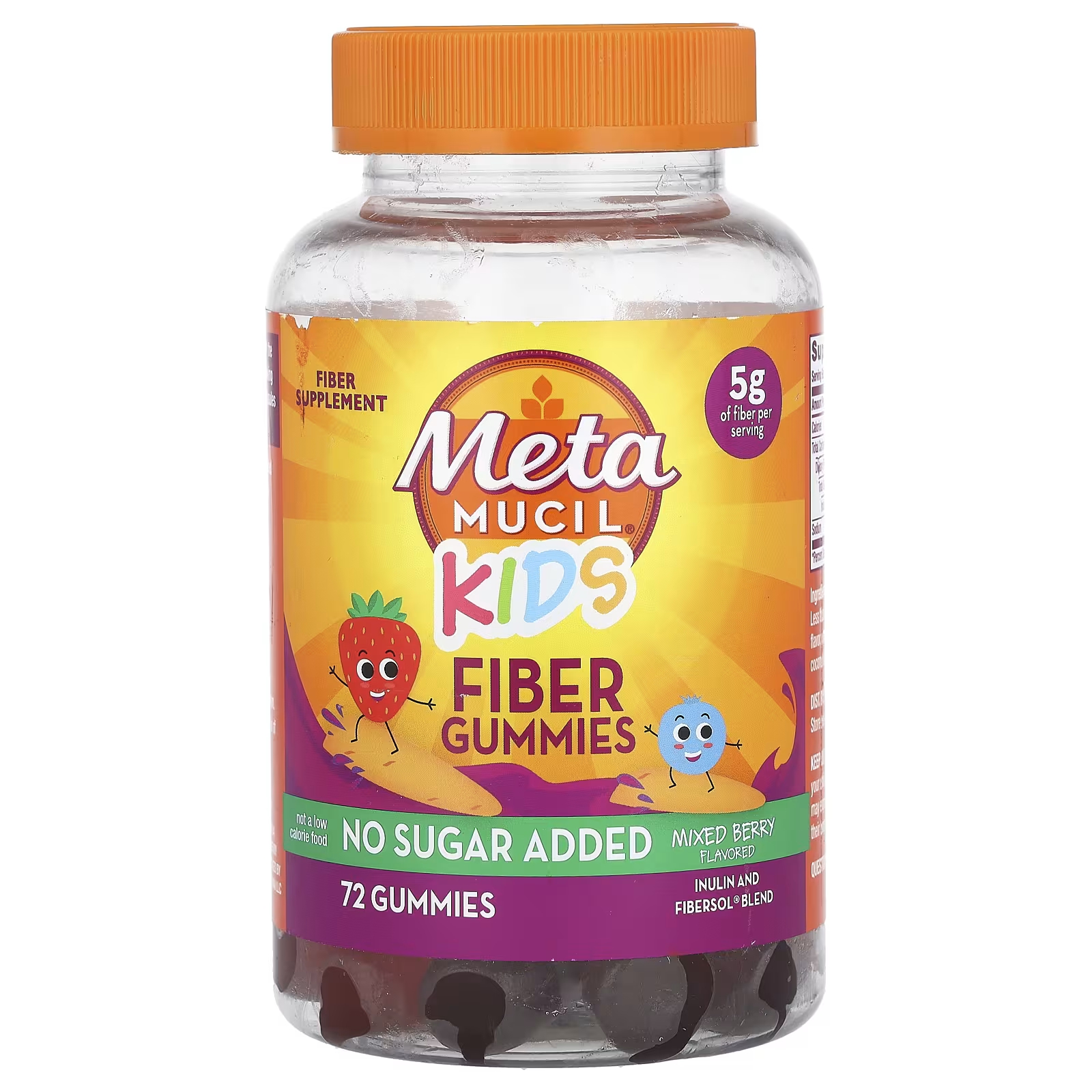 Metamucil Kids Fiber Gummies Смешанные ягоды 72 жевательные конфеты цена и фото