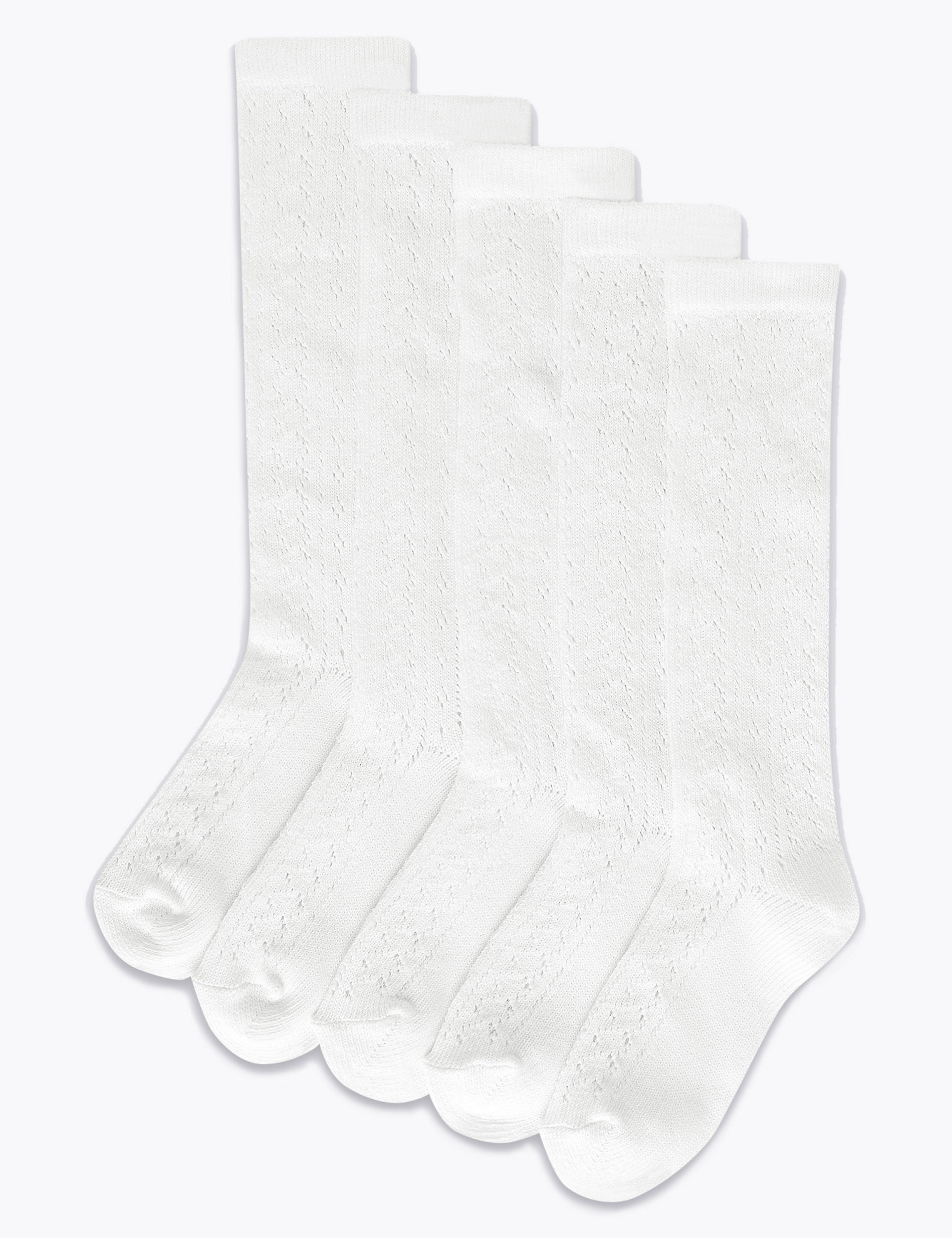 5 упаковок носков-пелерин до колена Marks & Spencer, белый