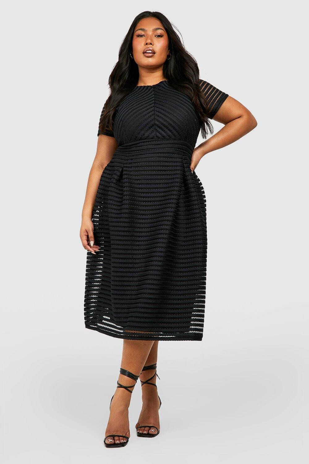 

Платье миди для выпуска с полной юбкой plus boutique Boohoo, черный