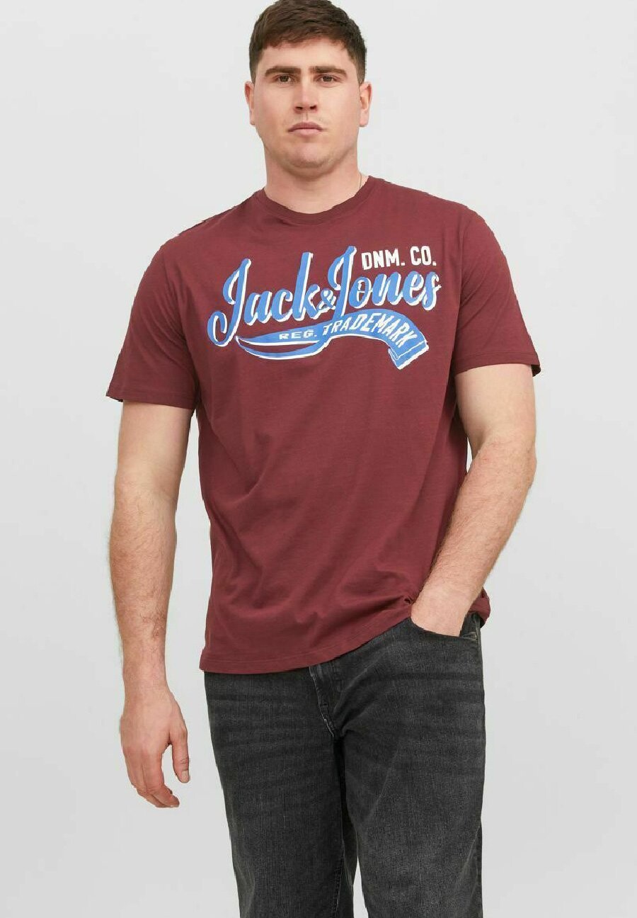 

Футболка с принтом Jack & Jones, темно-красный меланж