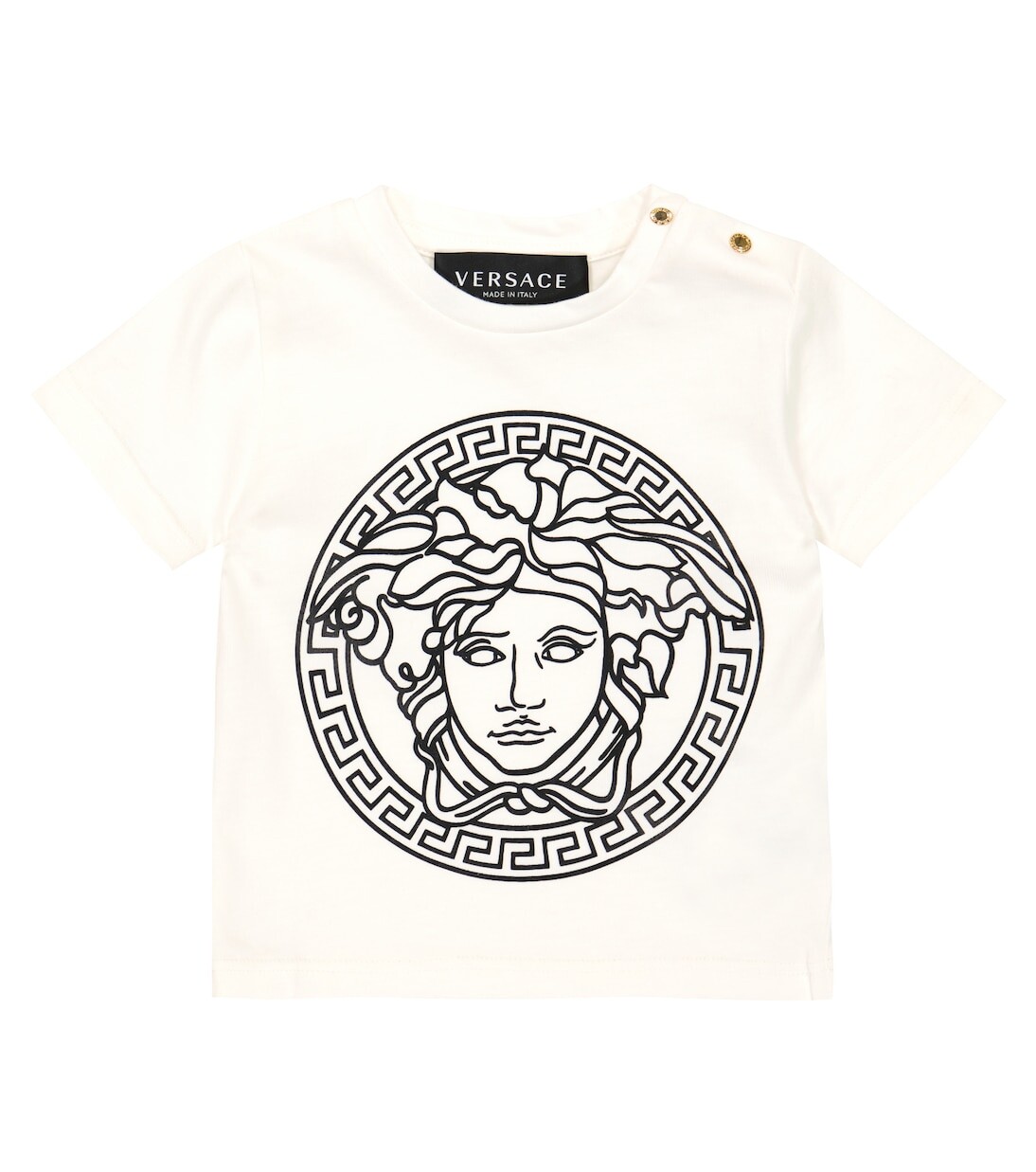 

Хлопковая футболка с принтом baby medusa Versace Kids, белый
