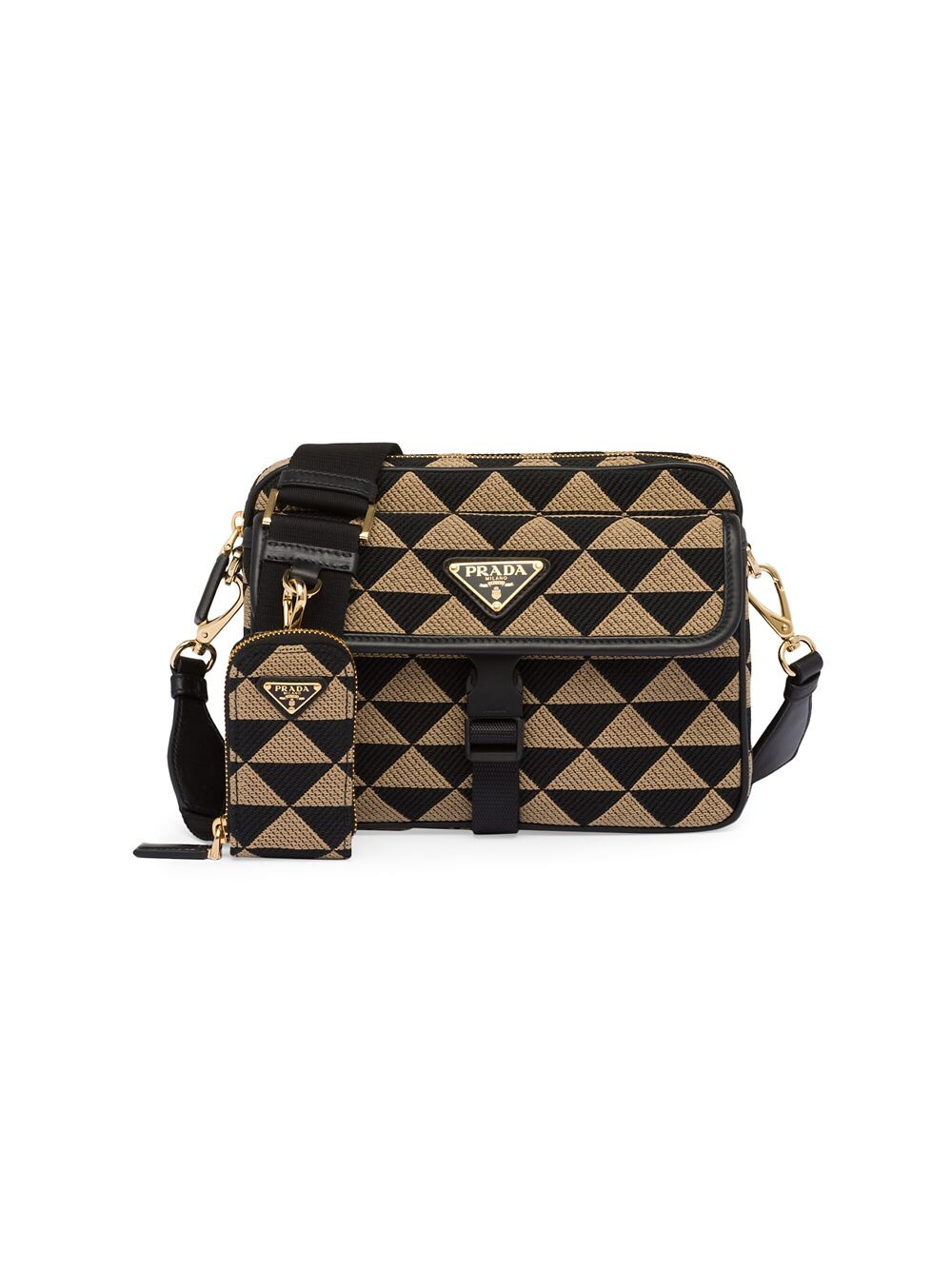 

Сумка из ткани с вышивкой Symbole Prada, черный