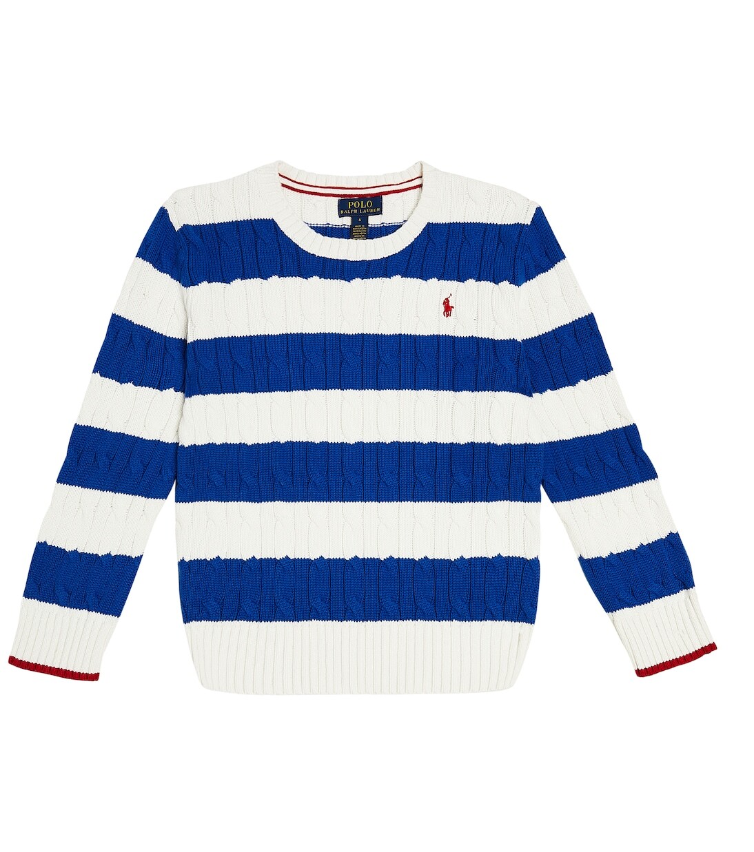 

Хлопковый свитер косой вязки Polo Ralph Lauren Kids, мультиколор