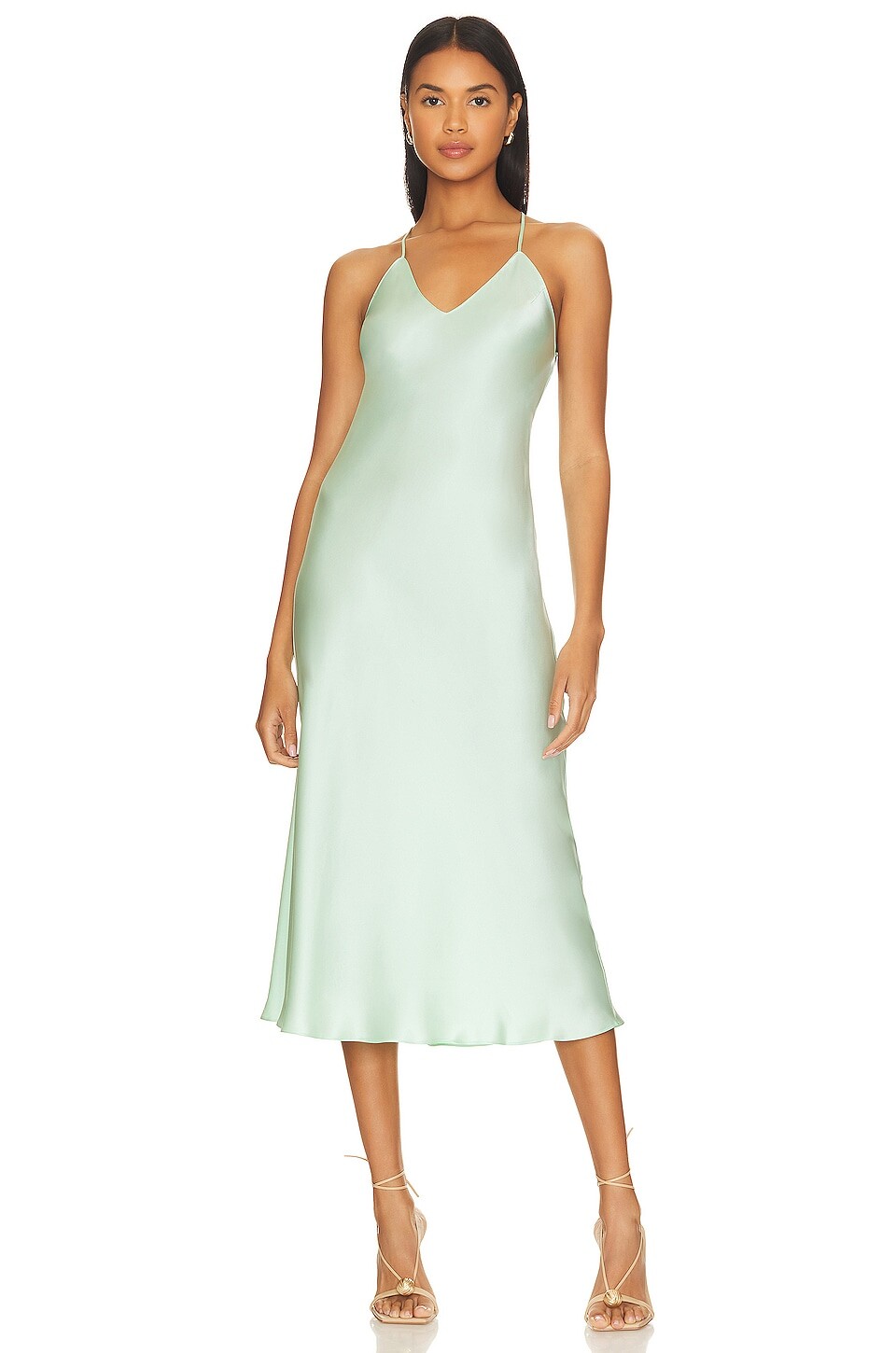 Платье миди DANNIJO Cross Strap Midi Slip Dress, цвет Mint