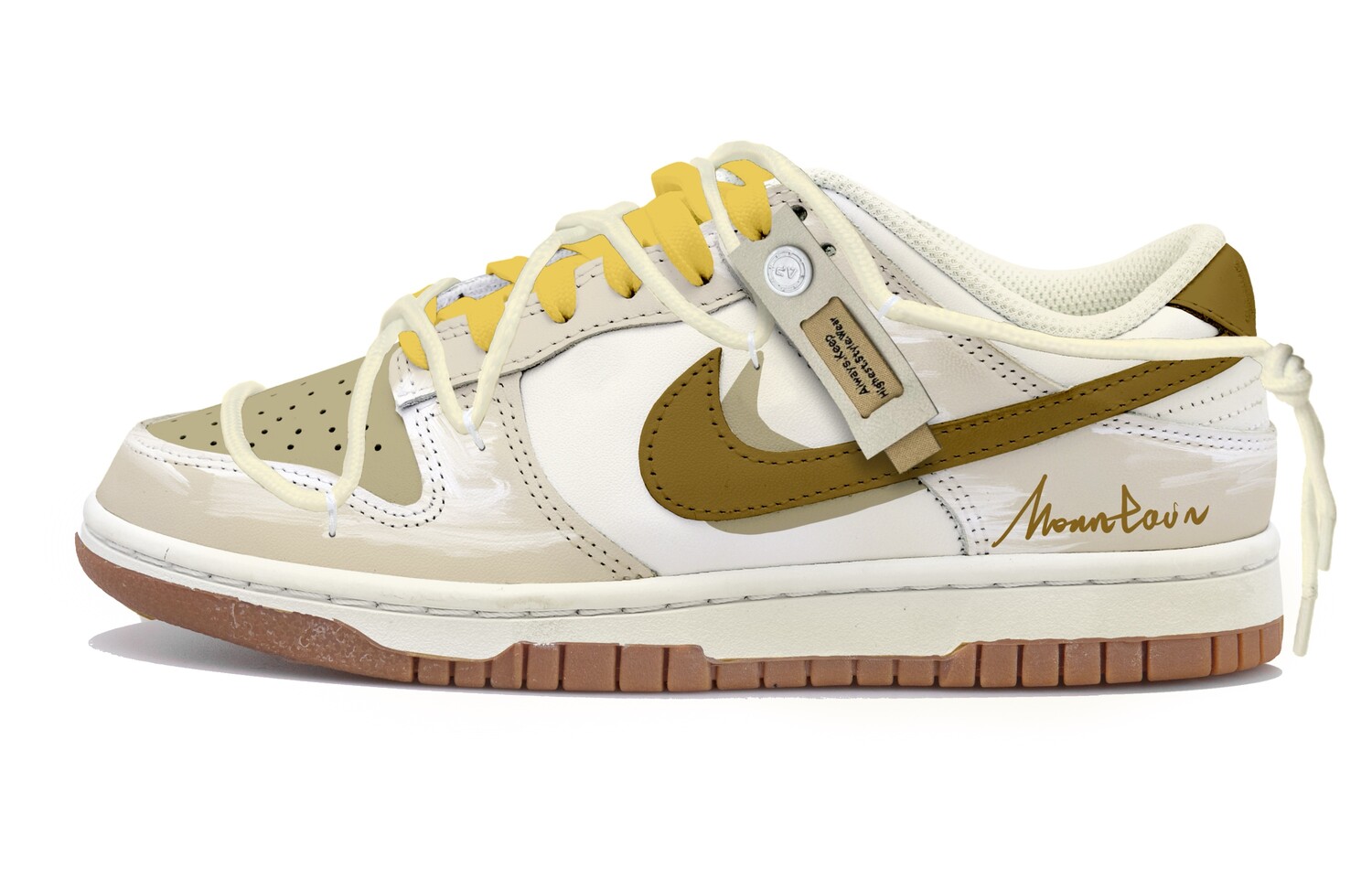 

Кроссовки Nike Dunk Skateboard Shoes Women's Low-Top Beige Brown, Коричневый, Кроссовки Nike Dunk Skateboard Shoes Women's Low-Top Beige Brown