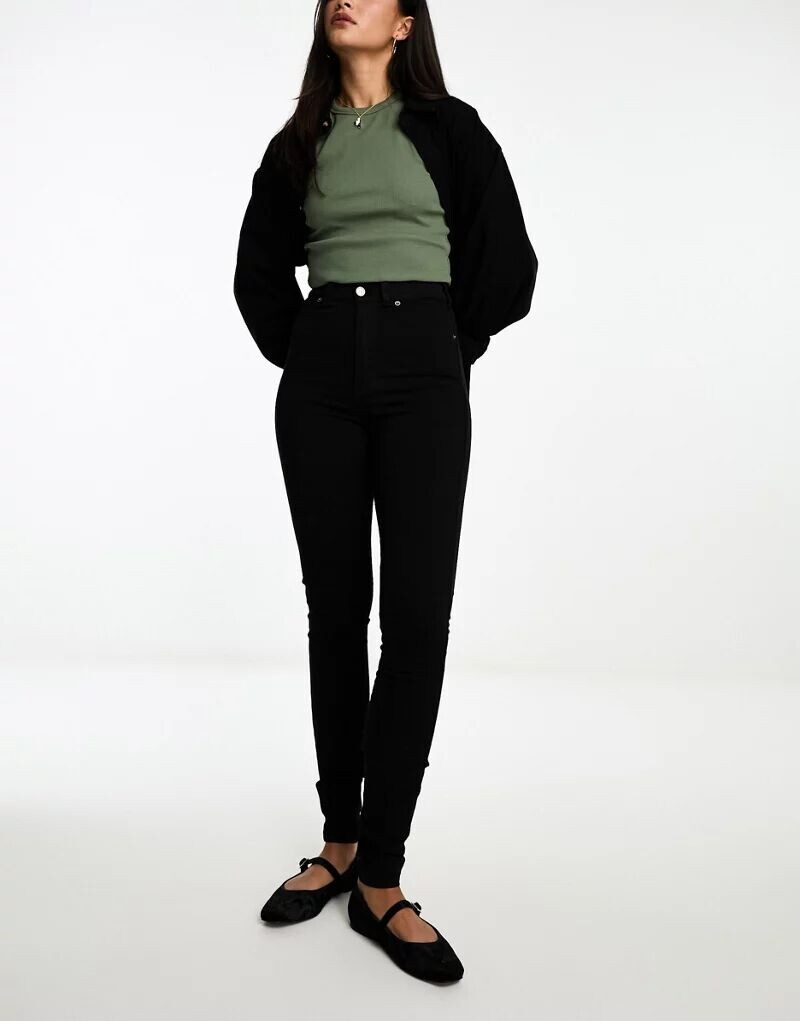 

Черные джинсы суперскинни с высокой талией Dr Denim Solitaire