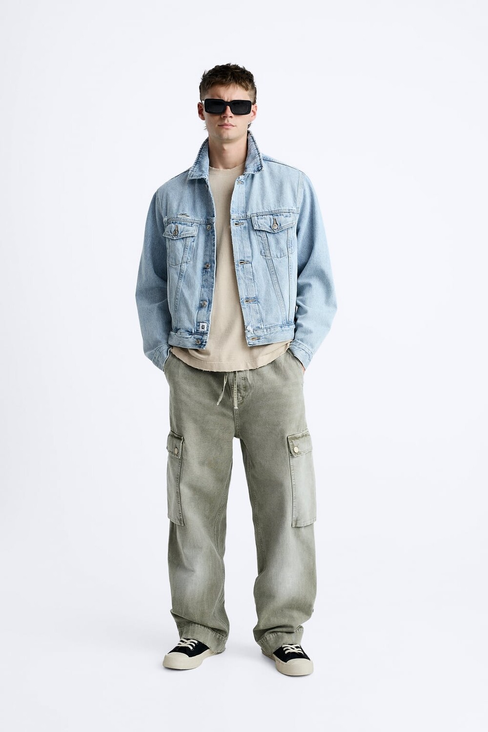 

Брюки свободной посадки ZARA, хаки