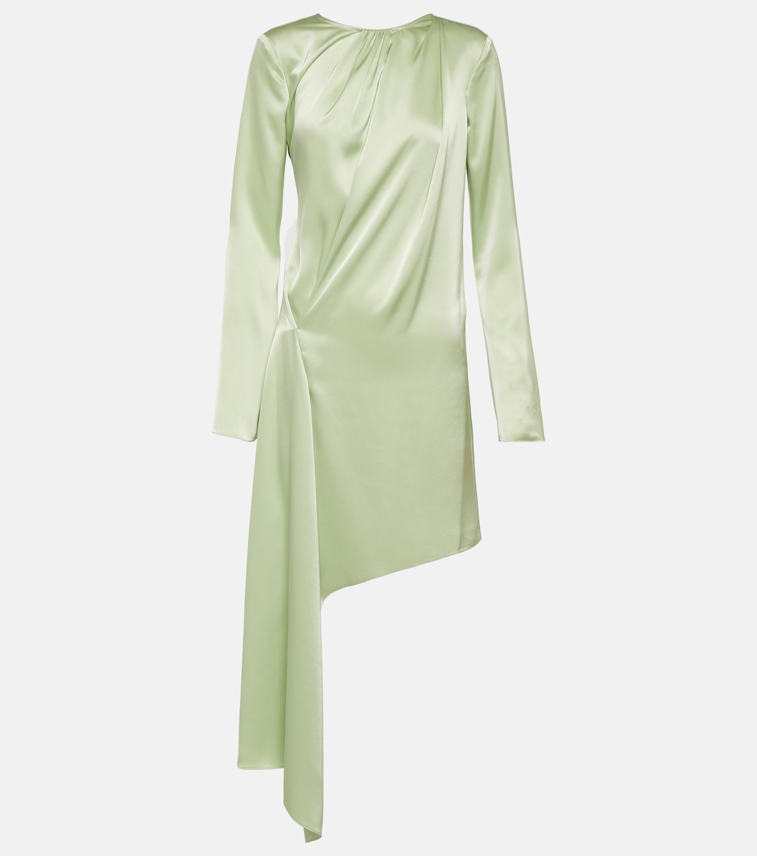 Асимметричное атласное платье миди Jw Anderson, зеленый