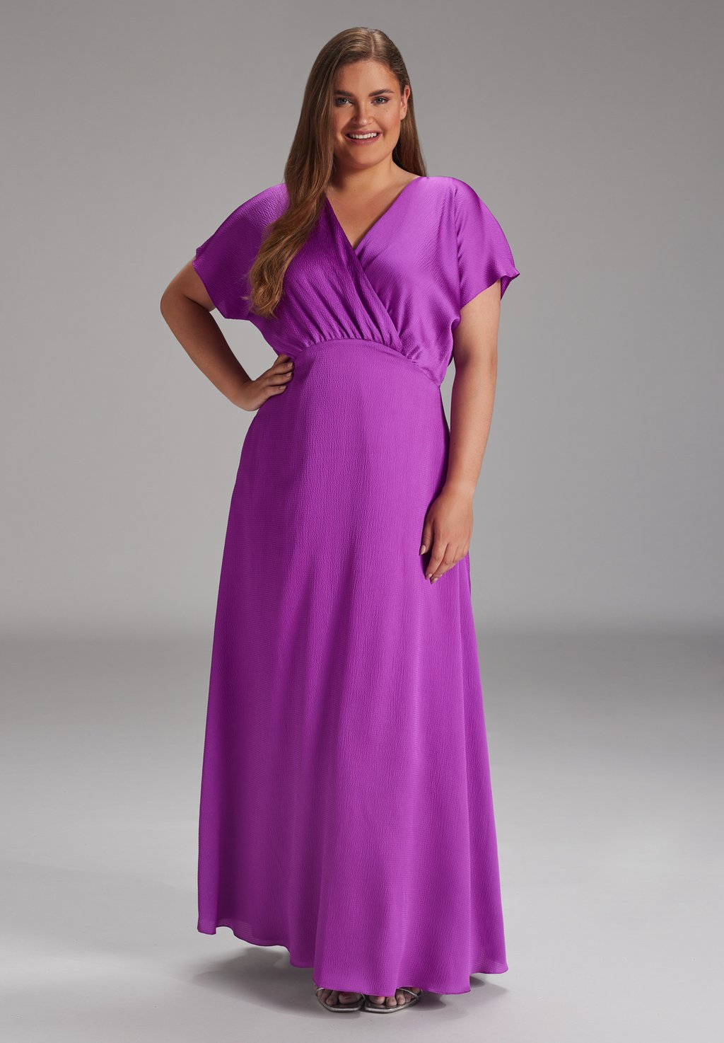 Длинное платье LANGES AUS STRUKTUR Swing Curve, фиолетовый