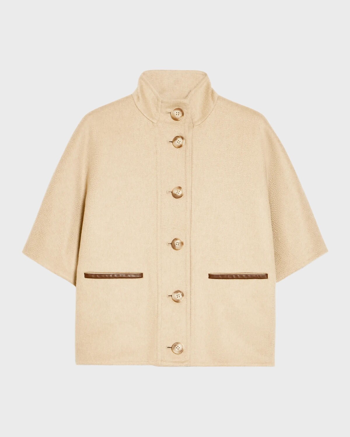 

Куртка из кашемира и кожи Max Mara, цвет Sand