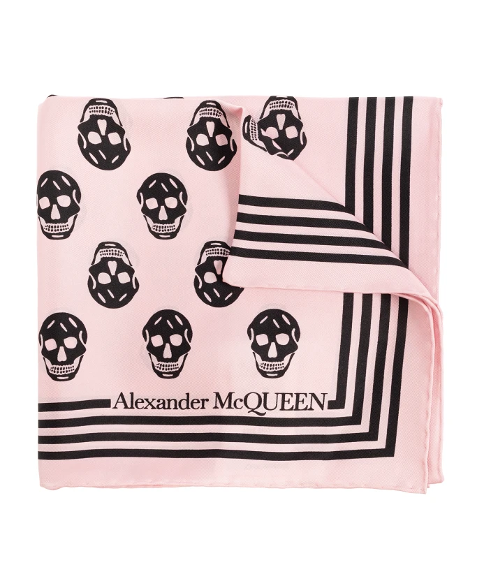 

Шелковый шарф Alexander Mcqueen, розовый