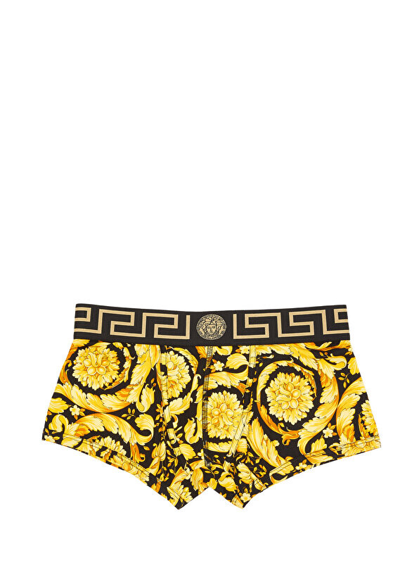 

Черно-желтые боксеры с узором в стиле барокко Versace