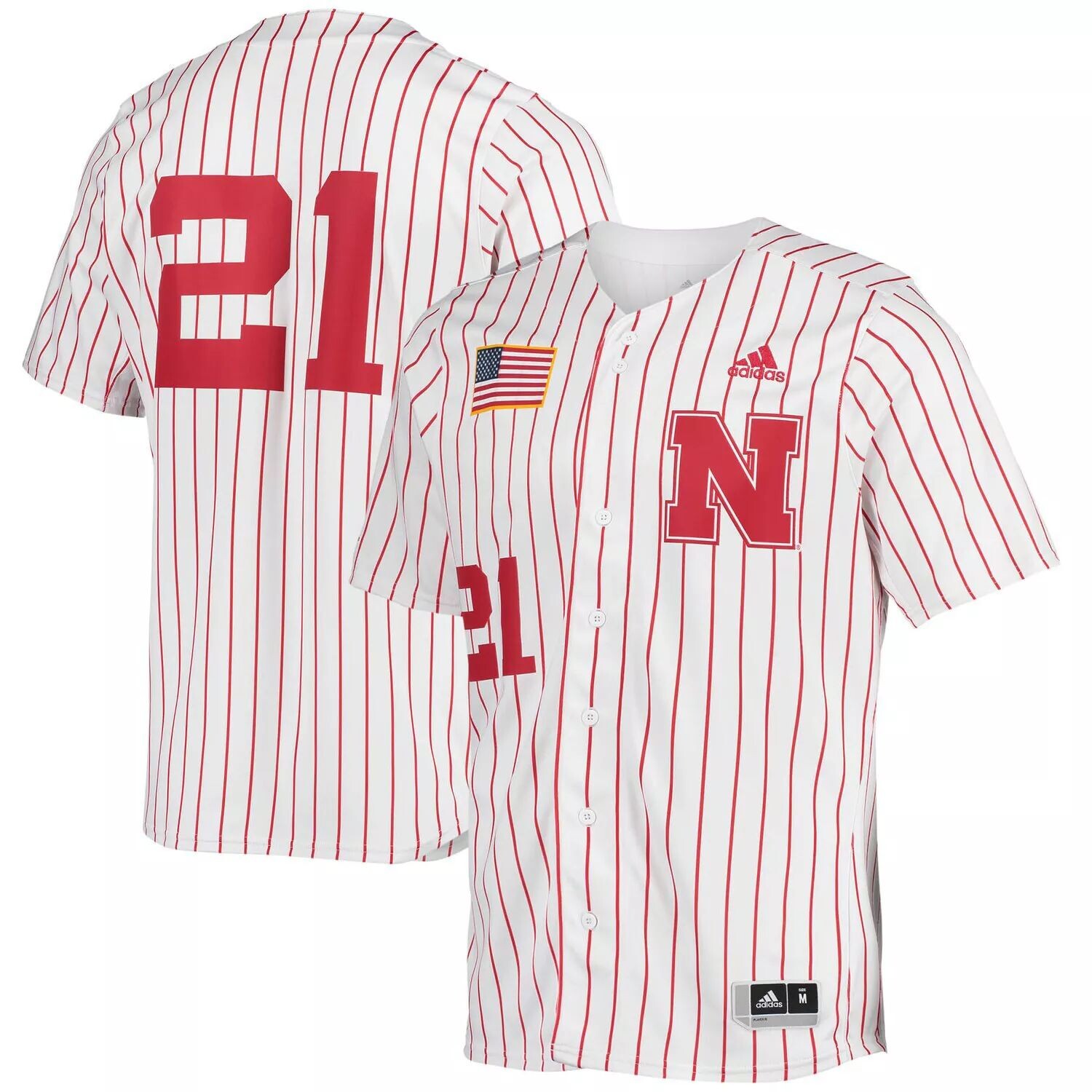 

Мужская белая бейсбольная майка Nebraska Huskers Replica adidas, Белый
