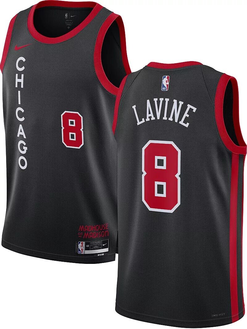

Мужская черная майка Nike City Edition Chicago Bulls Zach LaVine #8 2023-24