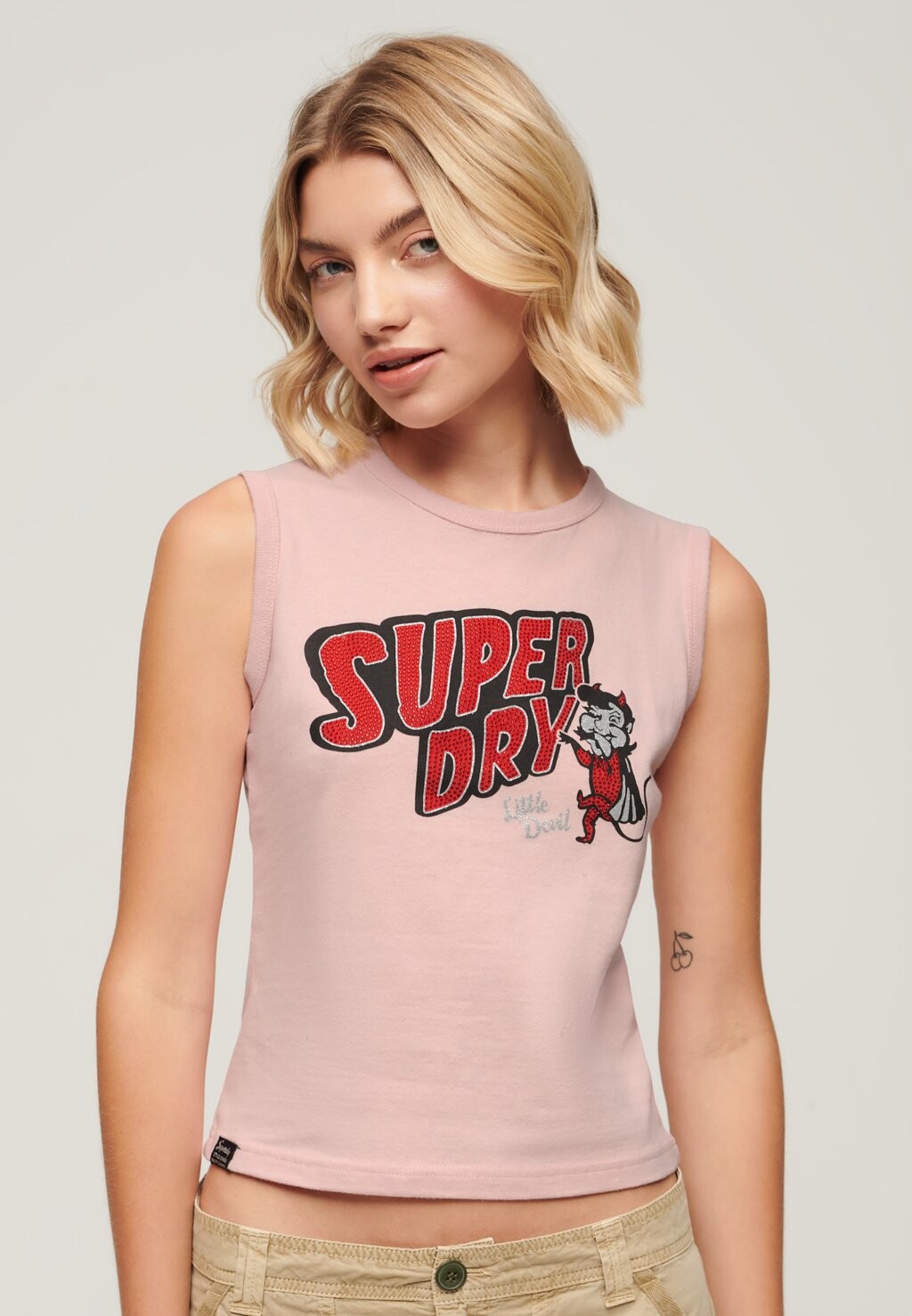 Топ RETRO EMBELLISHED SLIM Superdry, розовый