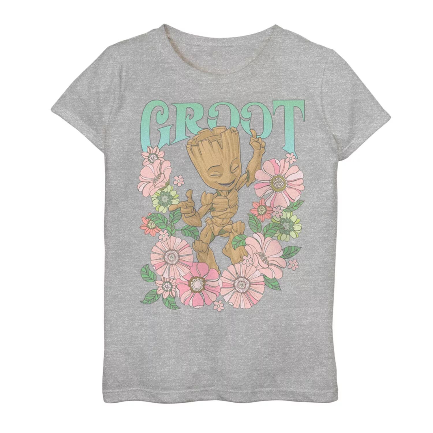 

Классическая футболка с цветочным принтом Groot для девочек 7–16 лет Marvel Guardians of the Galaxy Licensed Character
