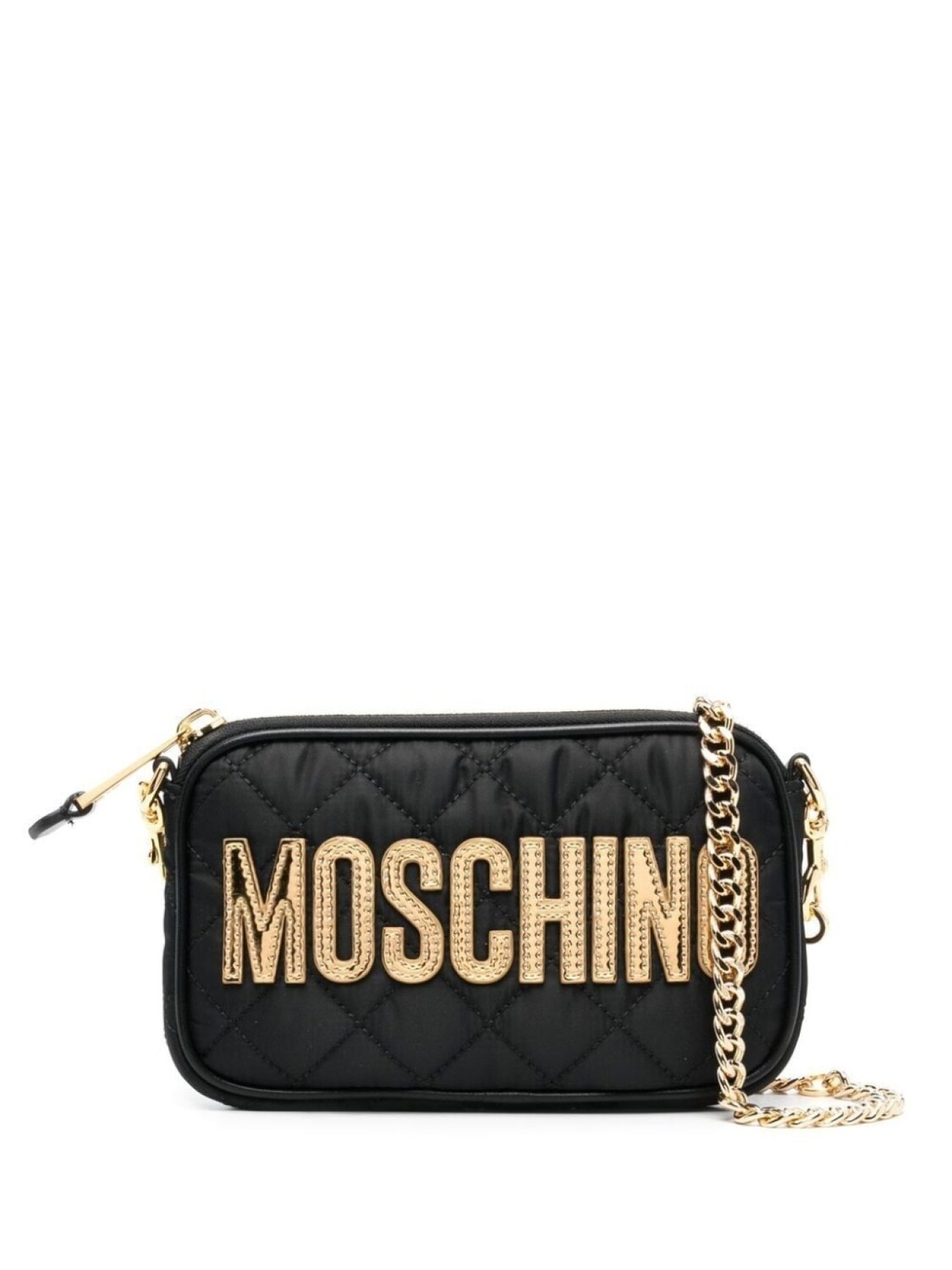 

Стеганая сумка на плечо с логотипом Moschino, черный