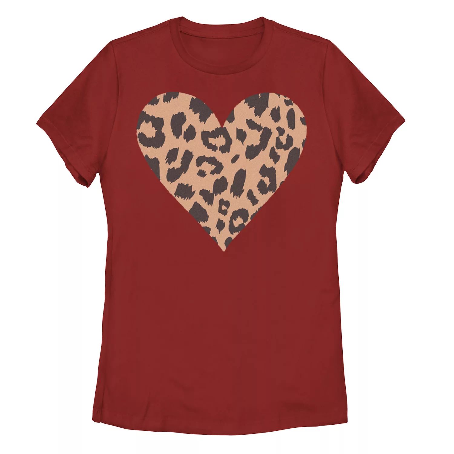 Футболка в форме сердца с леопардовым принтом для юниоров Licensed Character, красный футболка с рисунком в форме сердца с изображением цветов для юниоров licensed character серый