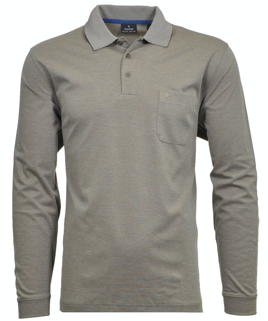 

Футболка Ragman Softknit Polo langarm, бежевый