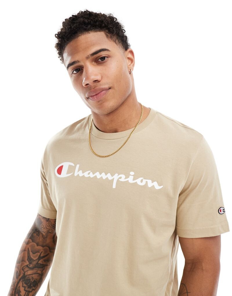 

Каменная футболка с логотипом на груди Champion
