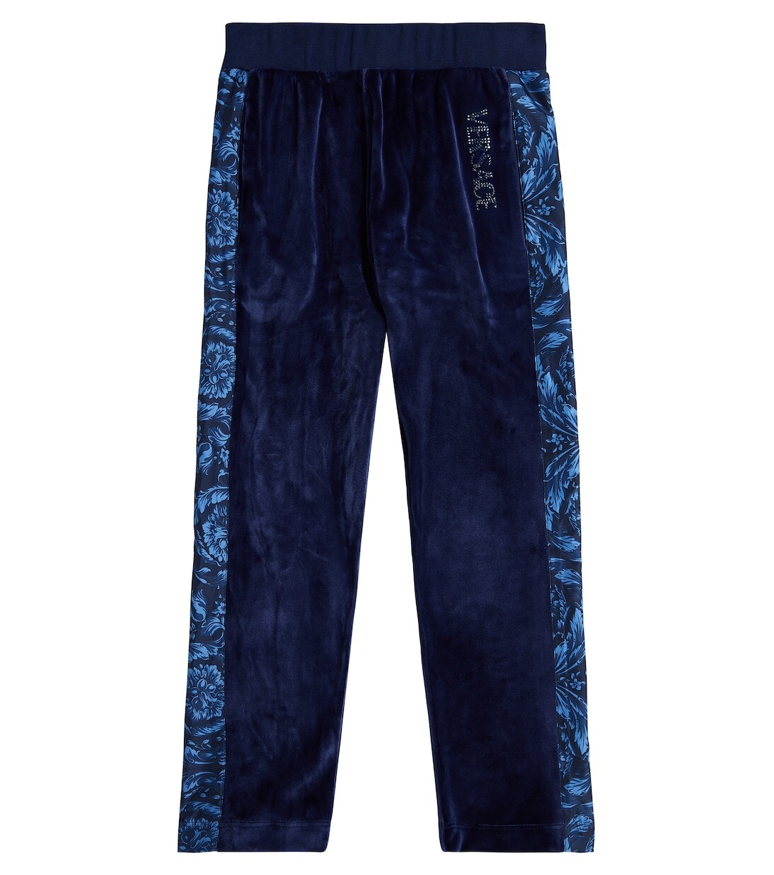 

Бархатные спортивные брюки с декором Barocco Versace, синий