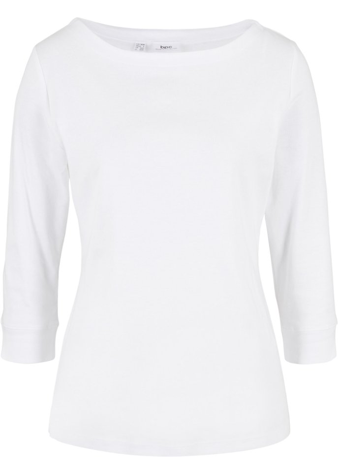 Рубашка-стрейч с вырезом-лодочкой Bpc Bonprix Collection, белый футболка printex размер 64 белый